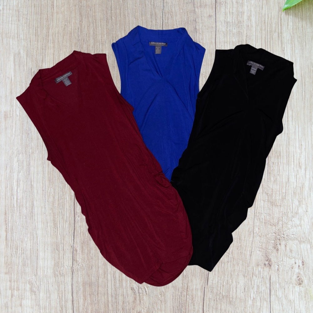 Maternity tank bundle! Pea in the Pod! Black, red, blue